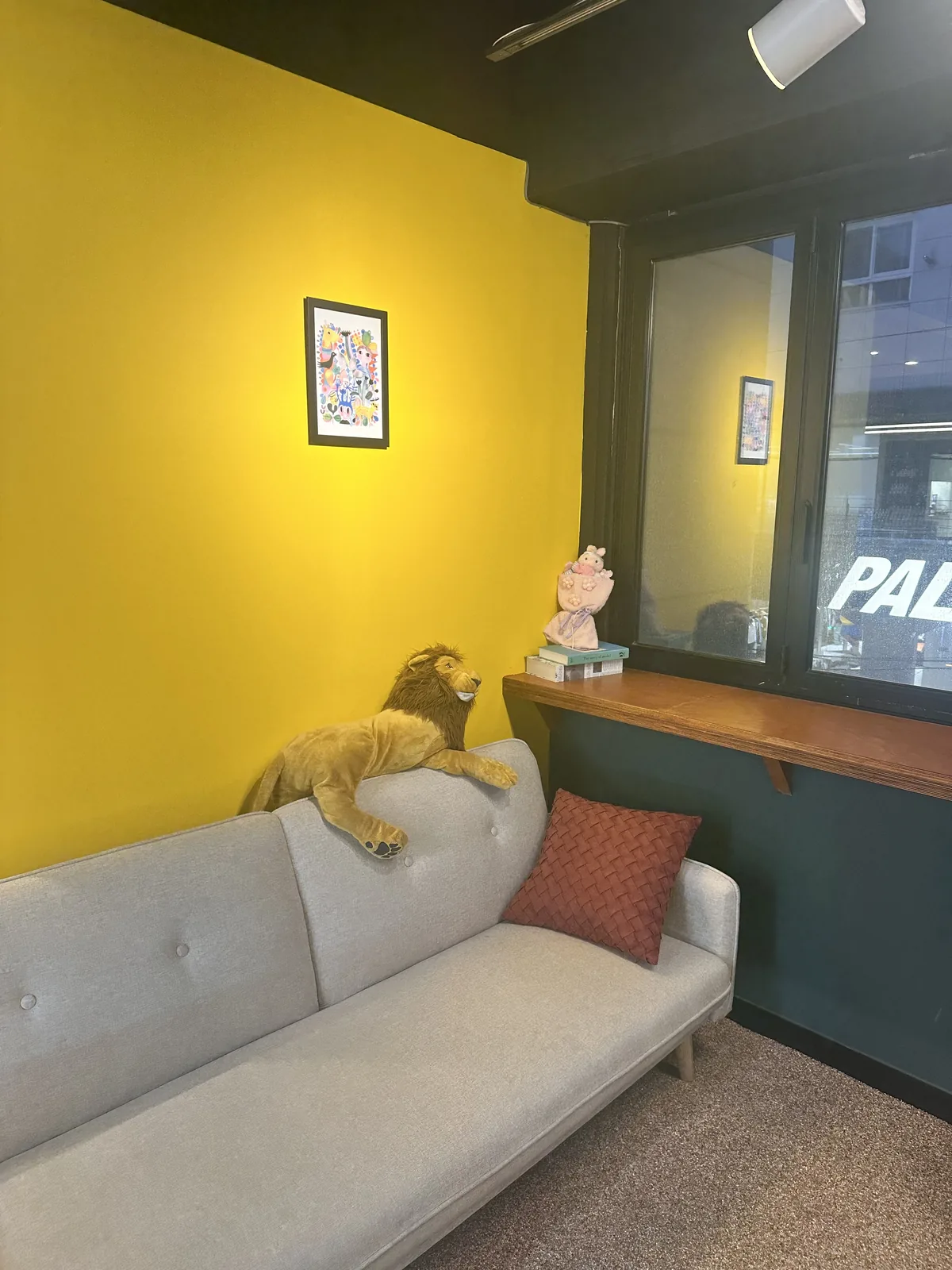 Lounge area inside Parfum9 perfume workshop in Hongdae Seoul