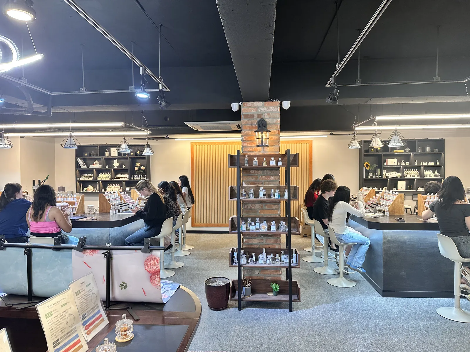 International visitors making perfume at Parfum9 in Hongdae Seoul